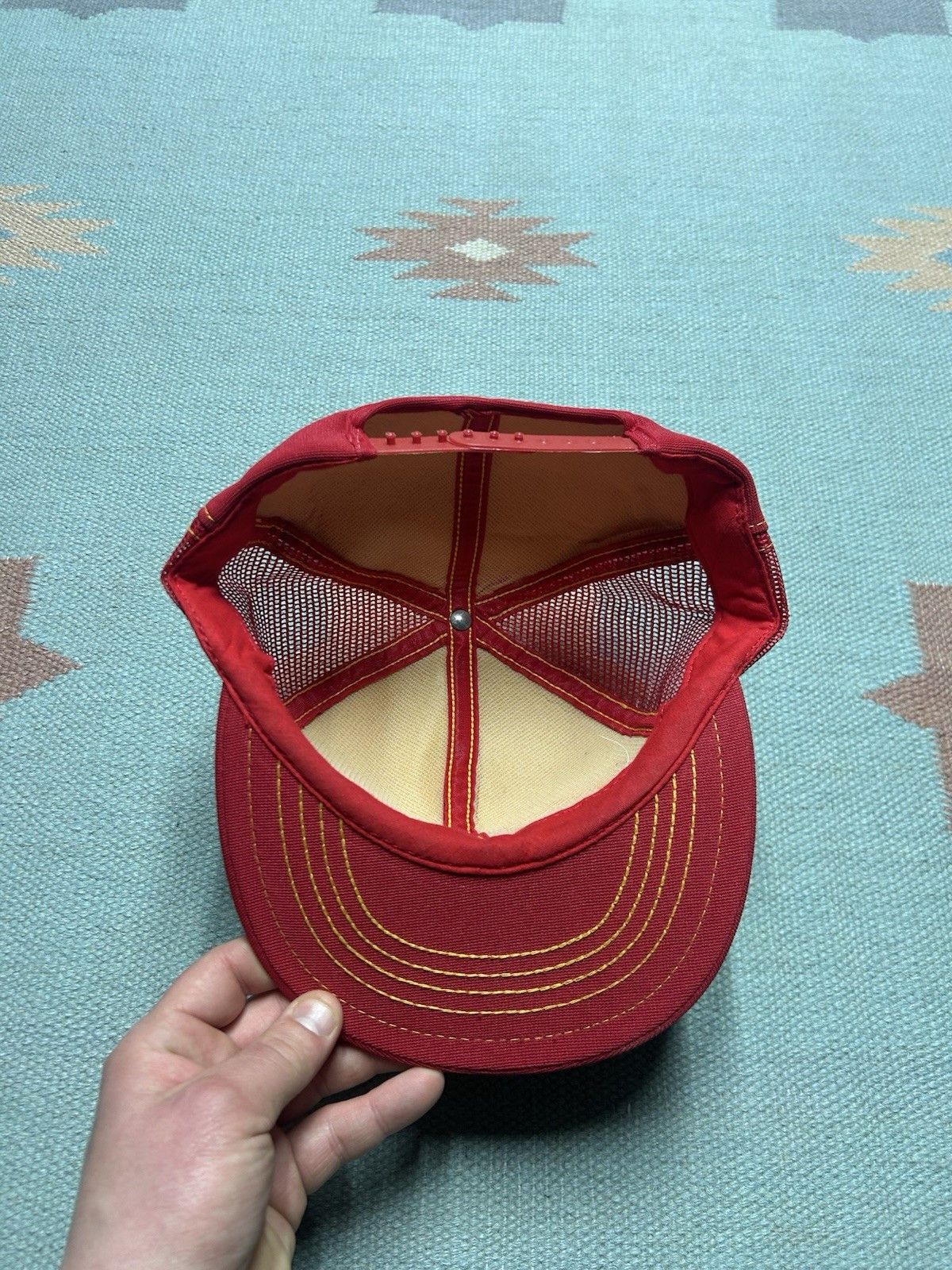 Vintage Vtg trucker hat Pierce manufacturing patch made USA 2 tone Size ONE SIZE - 5 Thumbnail