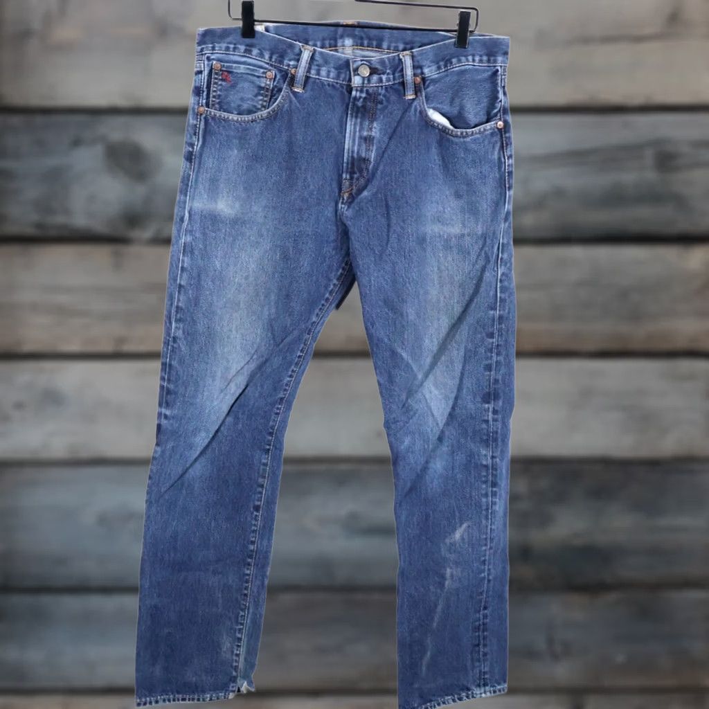 Polo Ralph Lauren Polo Ralph Lauren Jeans Men 34 x 34 Blue Hampton Straight Leg 100% Cotton Denim Vintage 90s Grunge Retro Style Shoes? Size US S / EU 44-46 / 1 - 1 Thumbnail