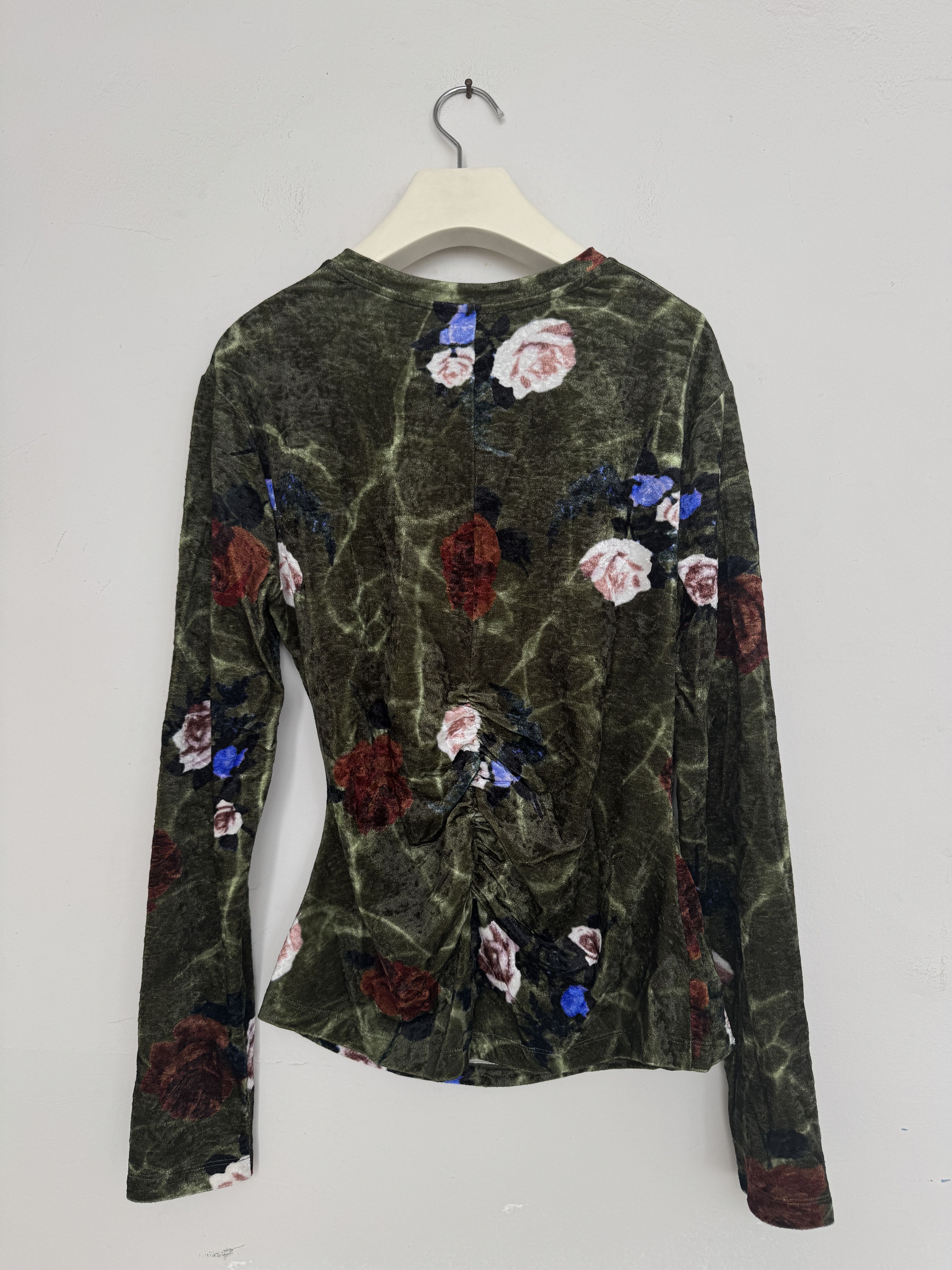 Dries Van Noten Dries Van Noten Long-Sleeve Velvet Top Size L / US 10 / IT 46 - 2 Thumbnail