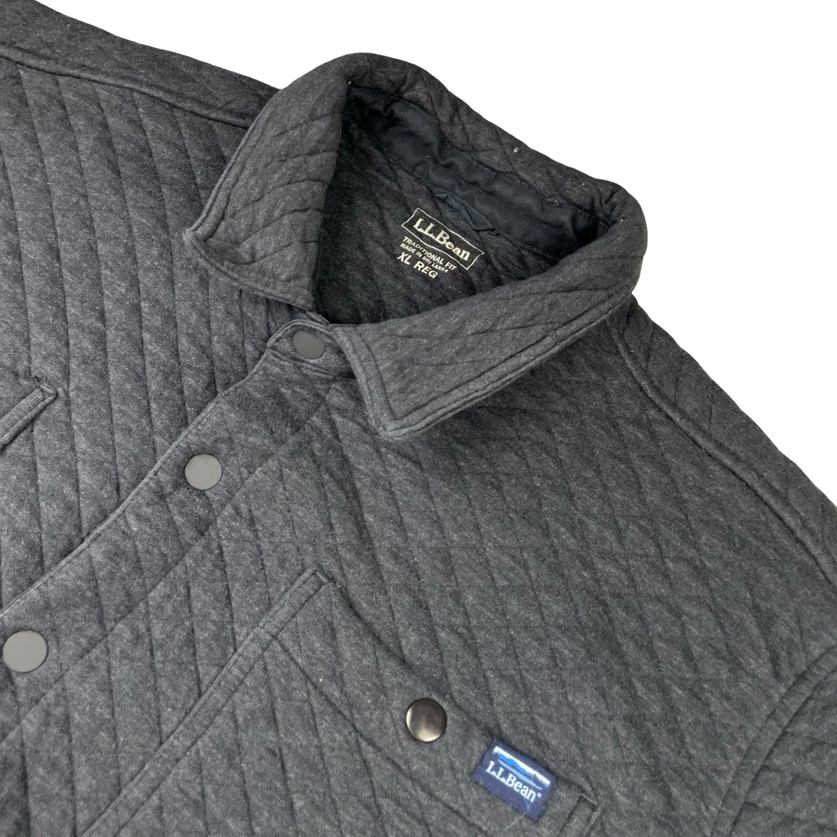 Vintage LL Bean Men's Snap Button Quilted Work Shirt Jacket Gray XL Size US XL / EU 56 / 4 - 2 Thumbnail
