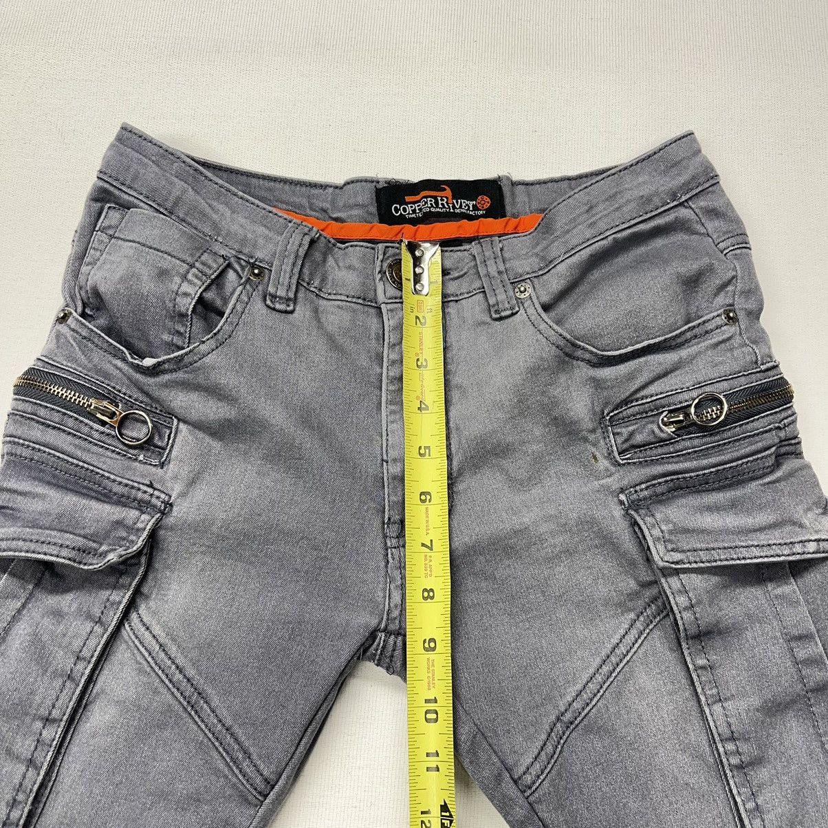 Other Copper Rivet Jeans Grey Skinny Moto Cargo Pocket Denim Size US 30 / EU 46 - 21 Thumbnail