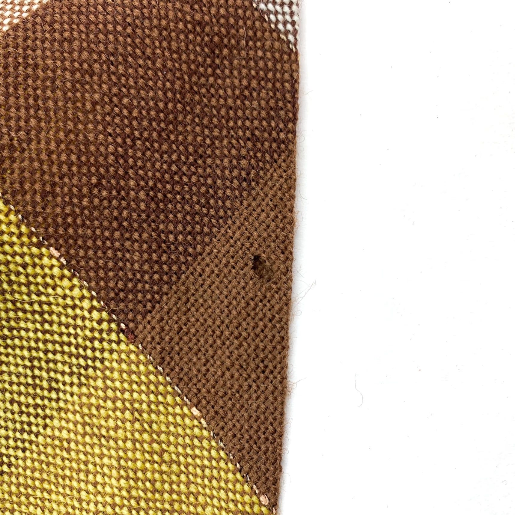 Vintage VINTAGE Manitou Handwoven Tie Shirt Mens Wool Plaids & Checks 1950s Pikes Peak Weavers Brown Yellow 4" x 44" Size ONE SIZE - 5 Thumbnail