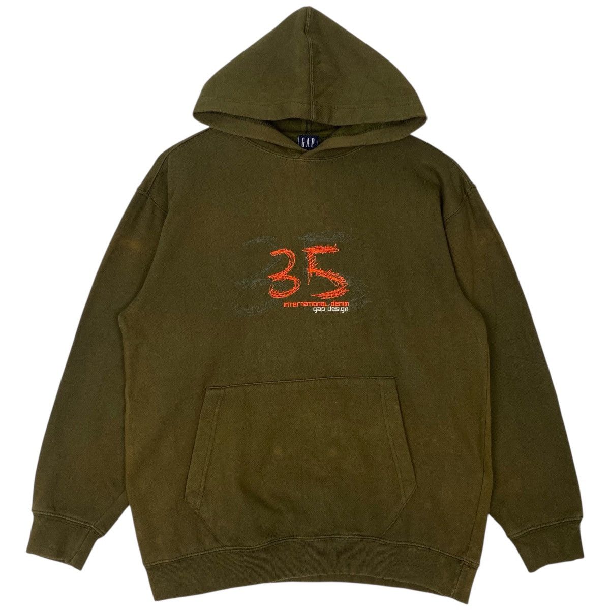 Vintage GAP Hoodie Sweater Green Pullover Jumper Size L