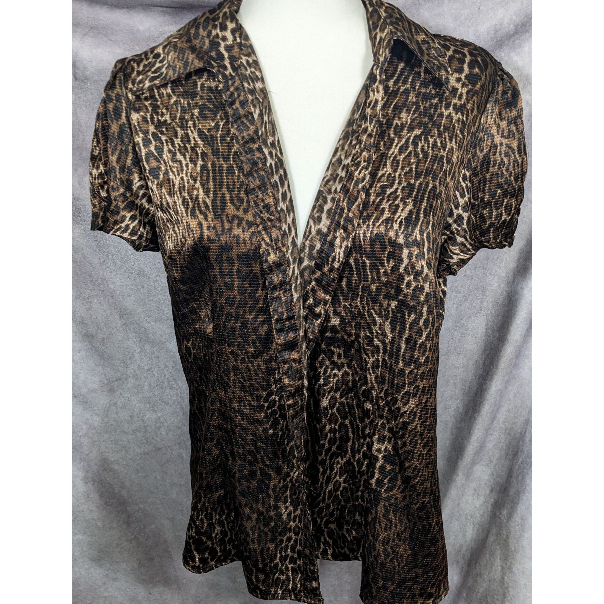 Apt. 9 Apt 9 Brown And Black Leopard Print Blouse Size XL / US 12-14 / IT 48-50 - 6 Thumbnail