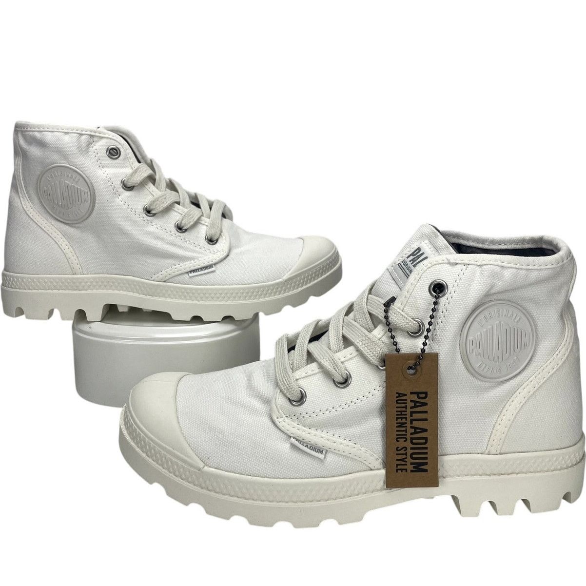 Palladium NIB PALLADIUM Womens (8.5) White Vegan Canvas Chunky Hightop Size US 8.5 / IT 38.5 - 2 Thumbnail