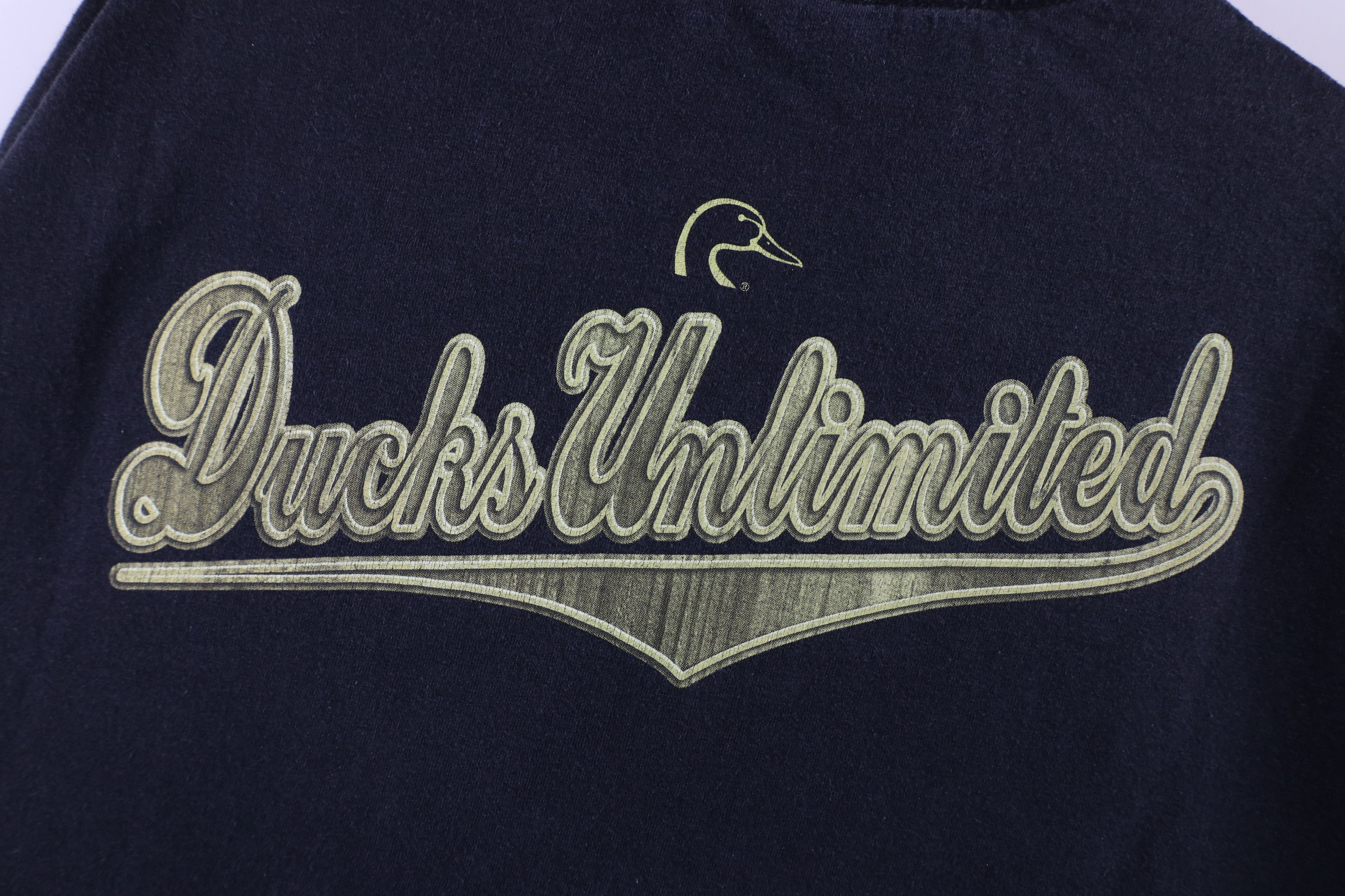 Vintage Vintage 90s Ducks Unlimited Spell Out Script T-Shirt Black Size US XXL / EU 58 / 5 - 9 Thumbnail