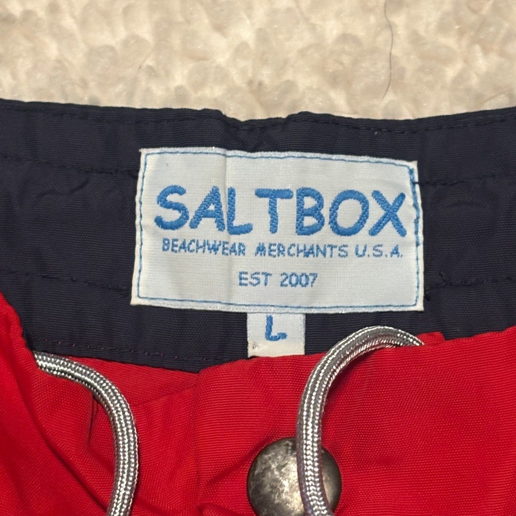 Vintage Saltbox Board Shorts Mens L Red Solid Beach Surf Trunks Beach Summers 90s? Size US 33 - 3 Thumbnail