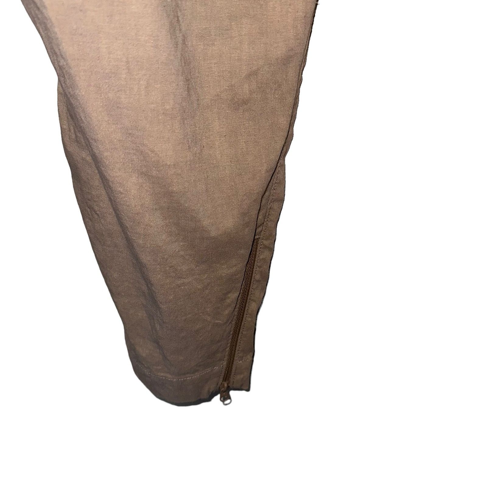 Theory Theory Khaki Linen Blend Zippered Pants Size 33" - 3 Thumbnail