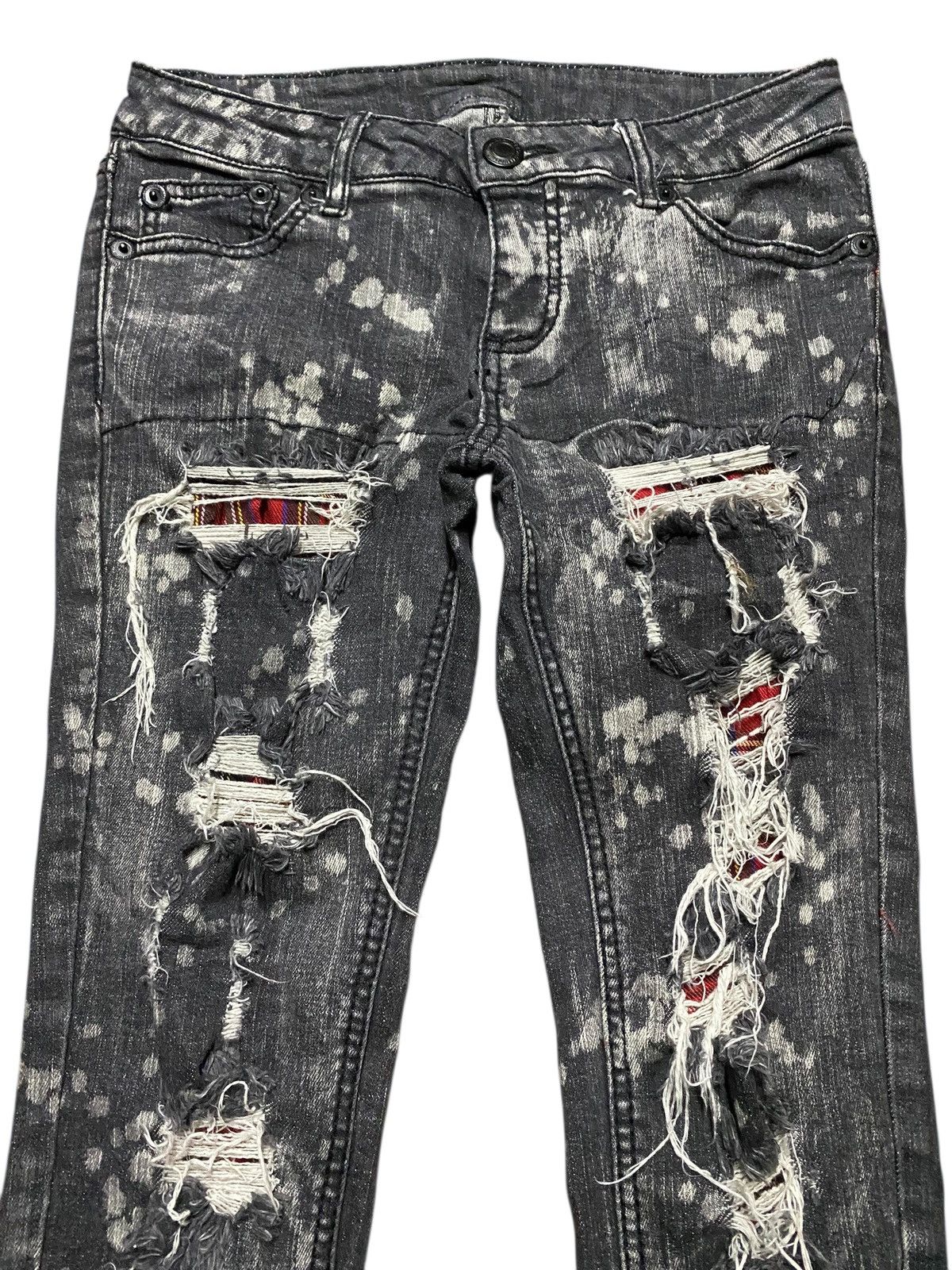 Japanese Brand Unbrand Acid Wash Distressed Skinny Jeans Size US 28 / EU 44 - 3 Thumbnail