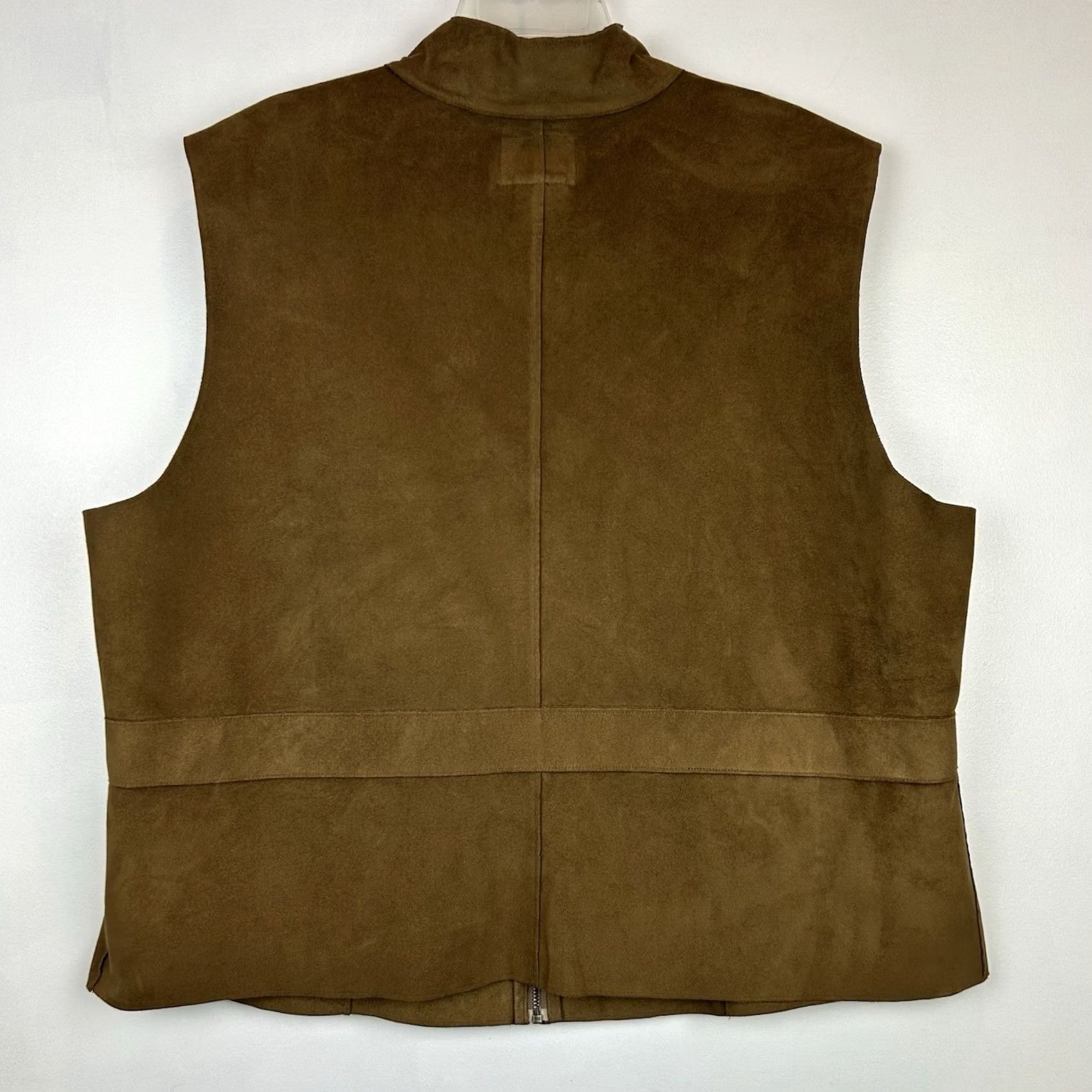 Ralph Lauren Lauren Ralph Lauren Faux Suede Zip Brown Barn Chore Casual Vest Jacket 2X Womens Size XXL / US 16-18 / IT 52-54 - 2 Thumbnail
