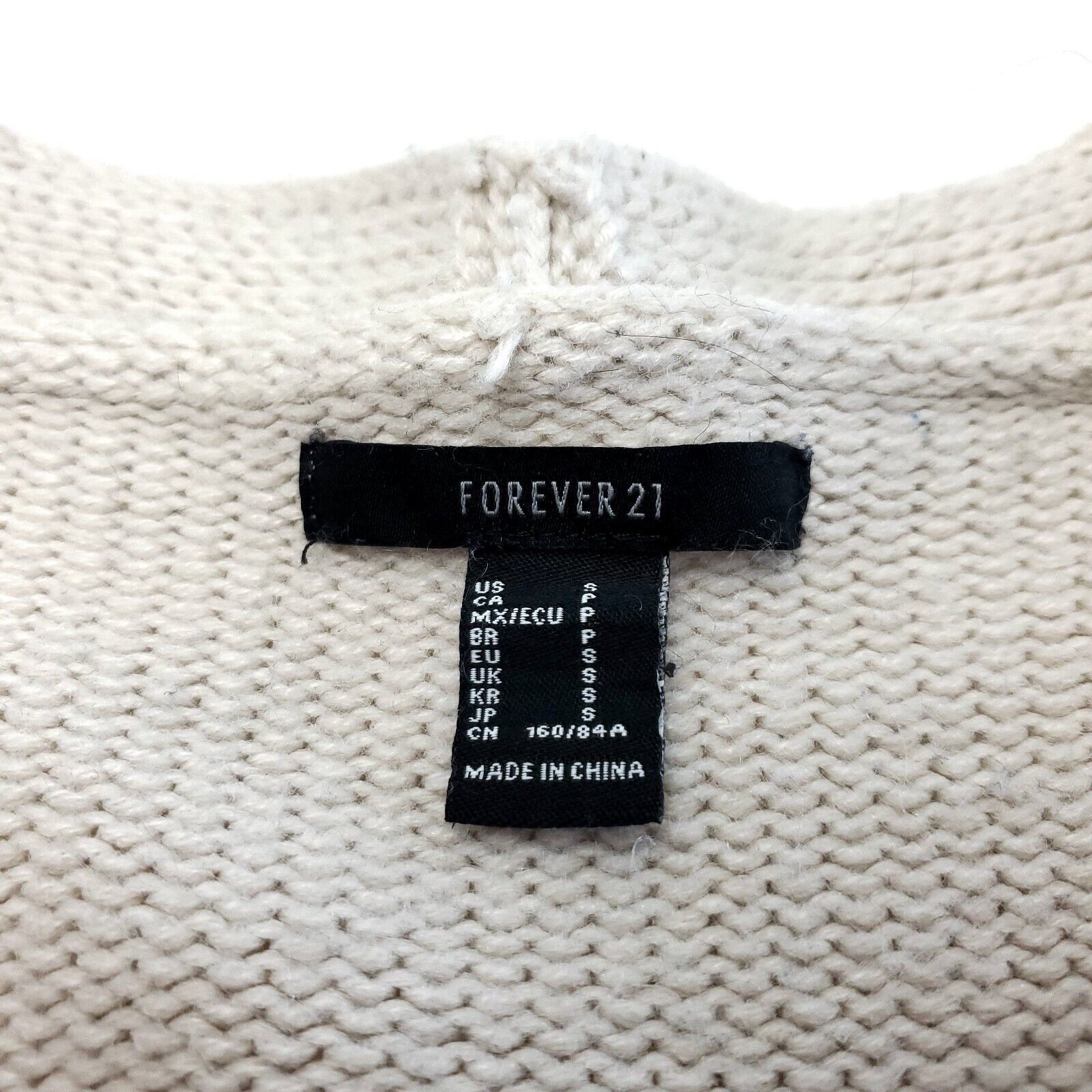 Forever 21 Forever 21 Small Cream Acrylic Cardigan Sweater Long Sleeve Size S / US 4 / IT 40 - 5 Thumbnail