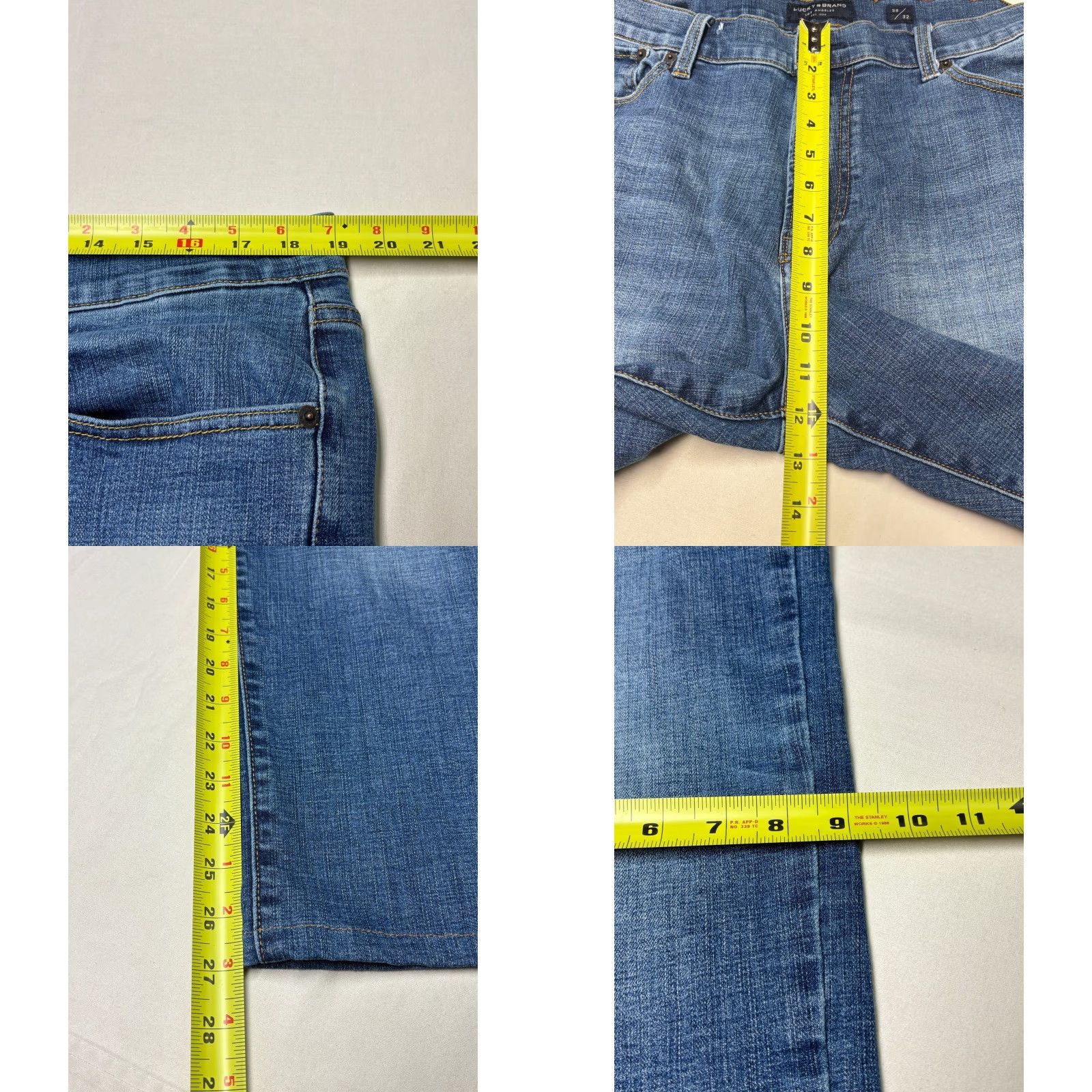 Lucky Brand Lucky Brand 410 Athletic Slim Jeans Mens 38x27 Blue Stretch Denim Medium Wash Straight 5-Pocket Modern Tailored Comfort Leather Patch Mens Size US 38 / EU 54 - 9 Thumbnail
