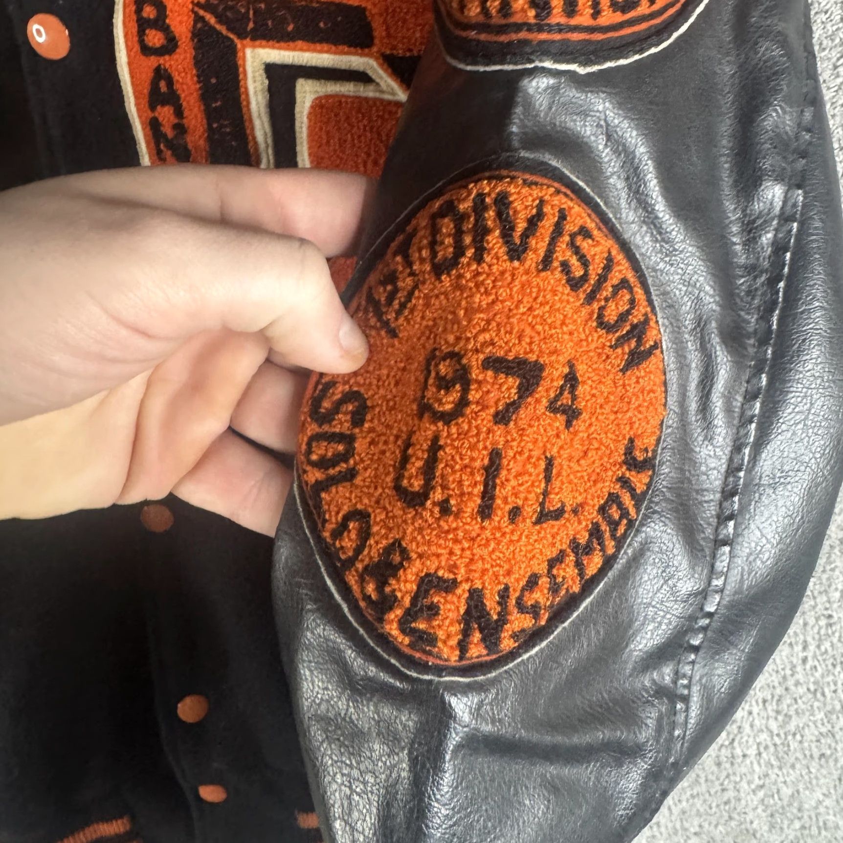 Vintage VINTAGE Teens Small Black Wool Leather Band UIL 70s Letterman Varsity Jacket Size US S / EU 44-46 / 1 - 6 Thumbnail