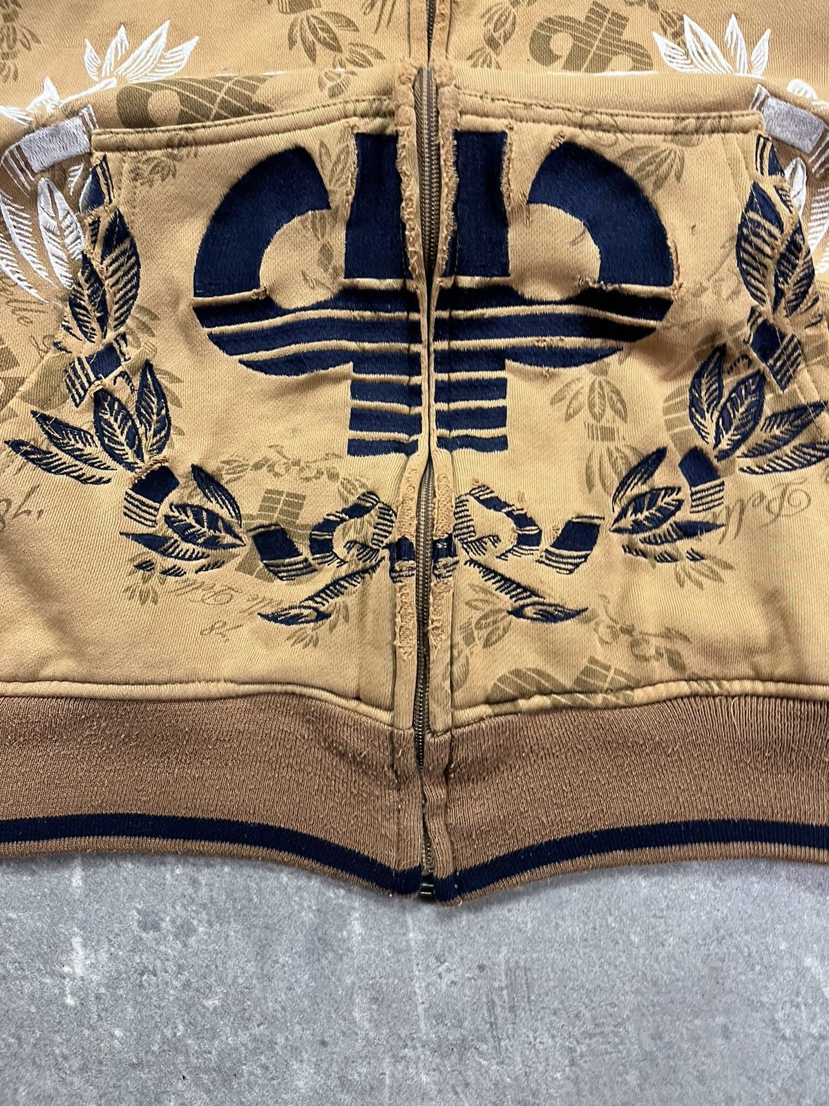Pelle Pelle 00s Pelle Pelle Embroidered Multilogo Baggy Heavy Zip Hoodie Size US XXL / EU 58 / 5 - 8 Thumbnail