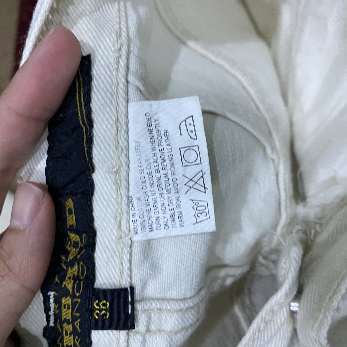 Marithe + Francois Girbaud Vintage Marithé François Girbaud White Wide Leg Baggy Jeans Size US 32 / EU 48 - 16 Thumbnail