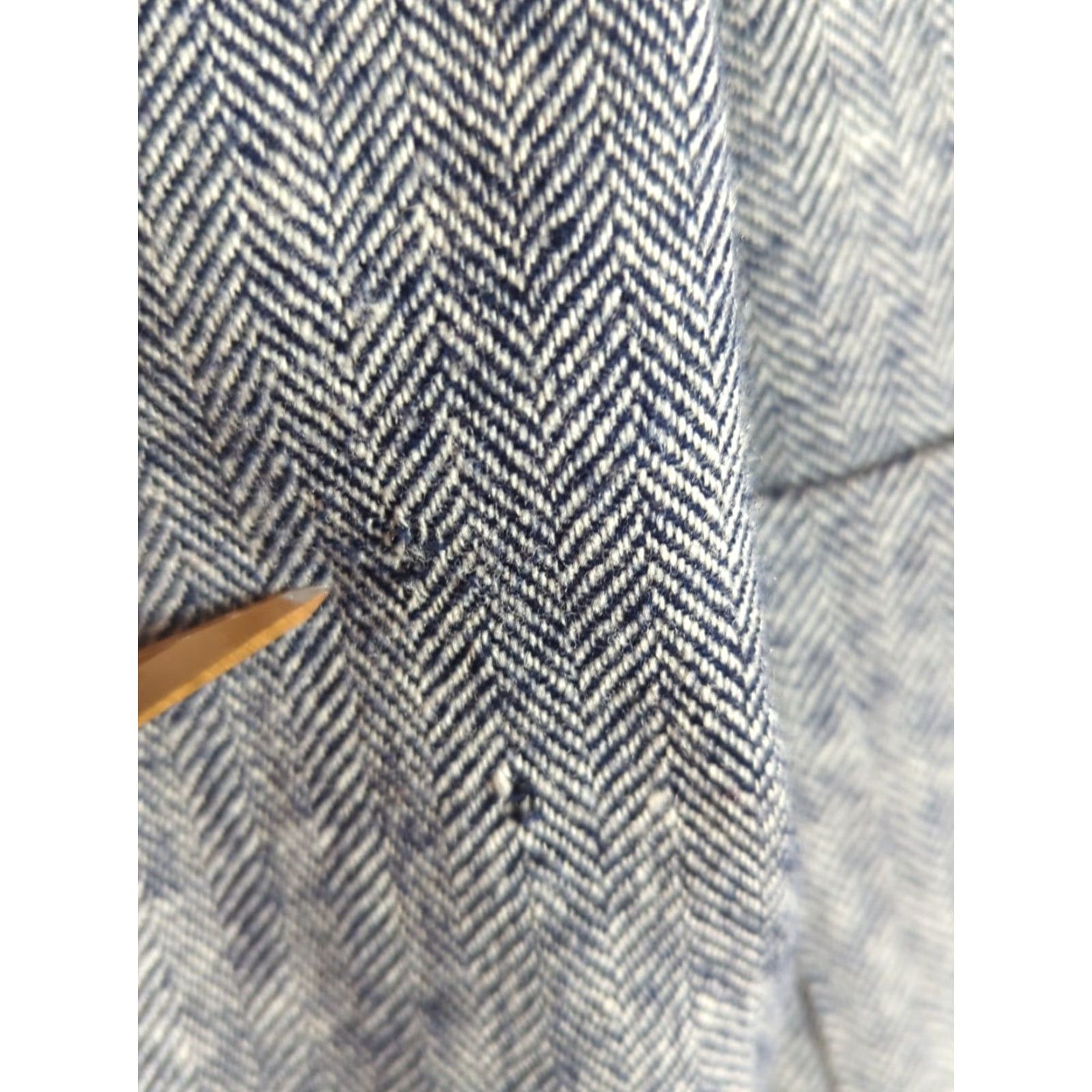 Pendleton VINTAGE Pendleton Blazer Women 10 Navy Blue Herringbone 100% Wool Lined Notch Lapel Two-Button Short? Wait Size L / US 10 / IT 46 - 7 Thumbnail