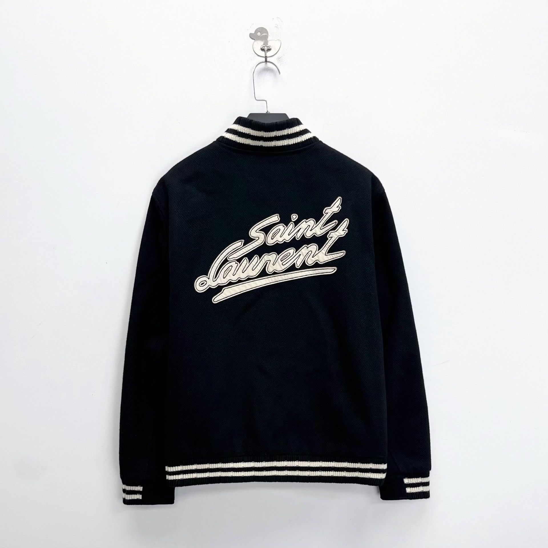 Saint Laurent Paris Saint Laurent Black White Striped Baseball Jacket Size US L / EU 52-54 / 3 - 1 Thumbnail