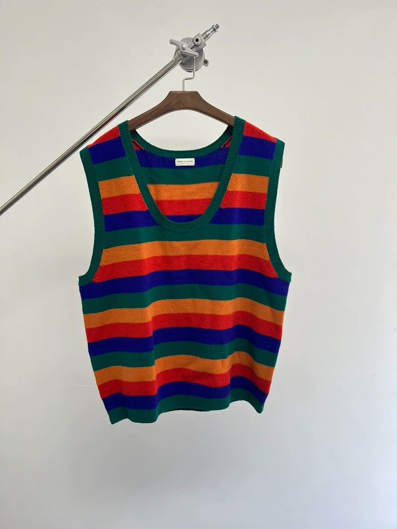 dries van noten Coloured knitted waistcoat vest