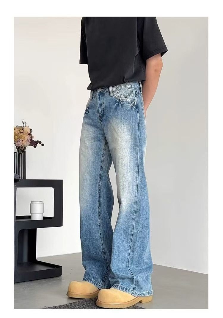 Japanese Brand × Jean Light blue washed vintage straight-leg casual jeans Size US 32 / EU 48 - 3 Thumbnail