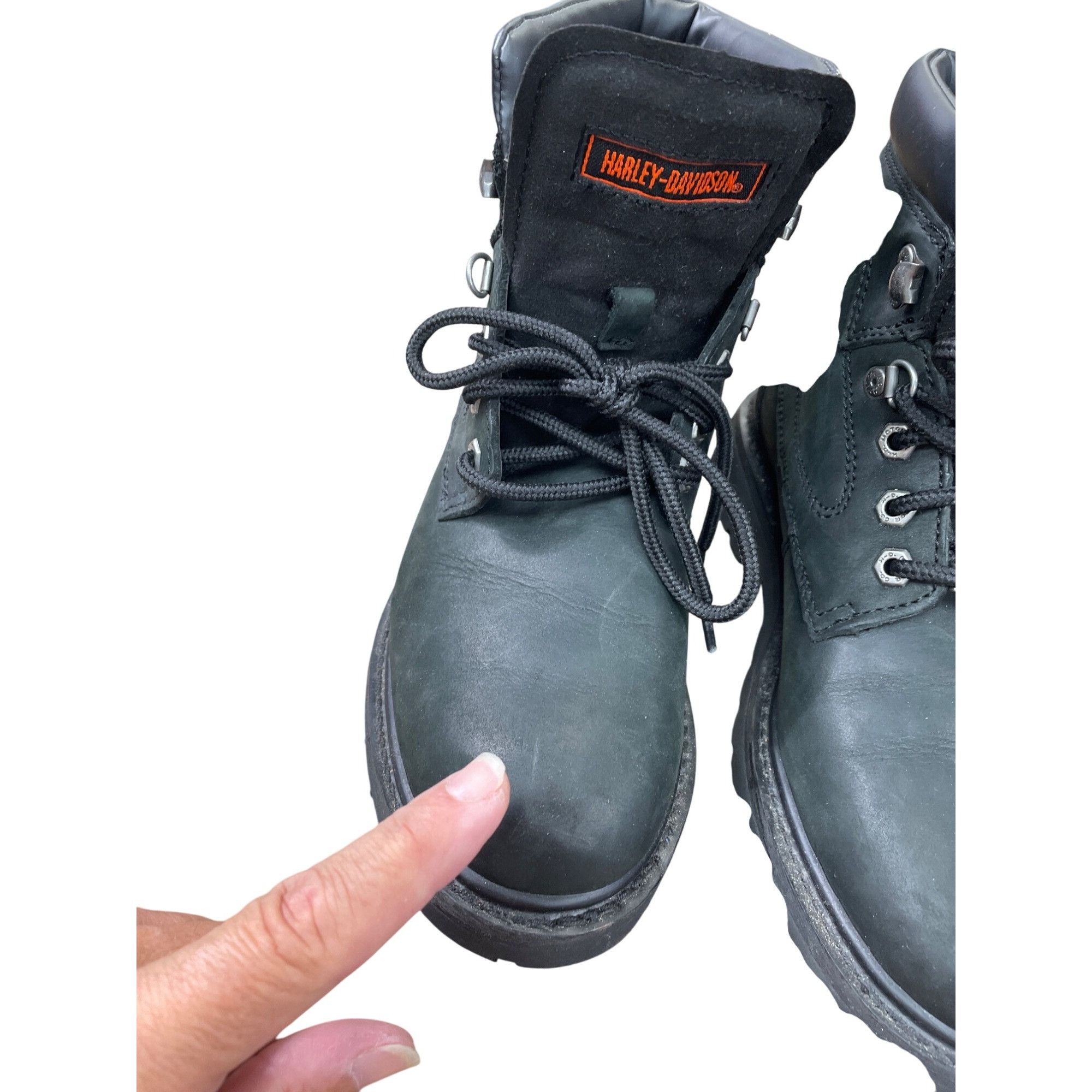 Harley Davidson Harley-Davidson Mens Black Leather Ankle Riding Boots Size 8 Size US 8.5 / EU 41-42 - 14 Thumbnail