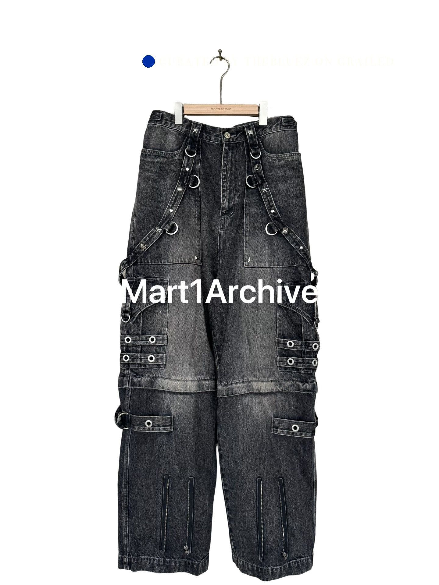 Balenciaga Black Denim Cargo Pants with Straps and Zippers Size US 30 / EU 46 - 1 Thumbnail