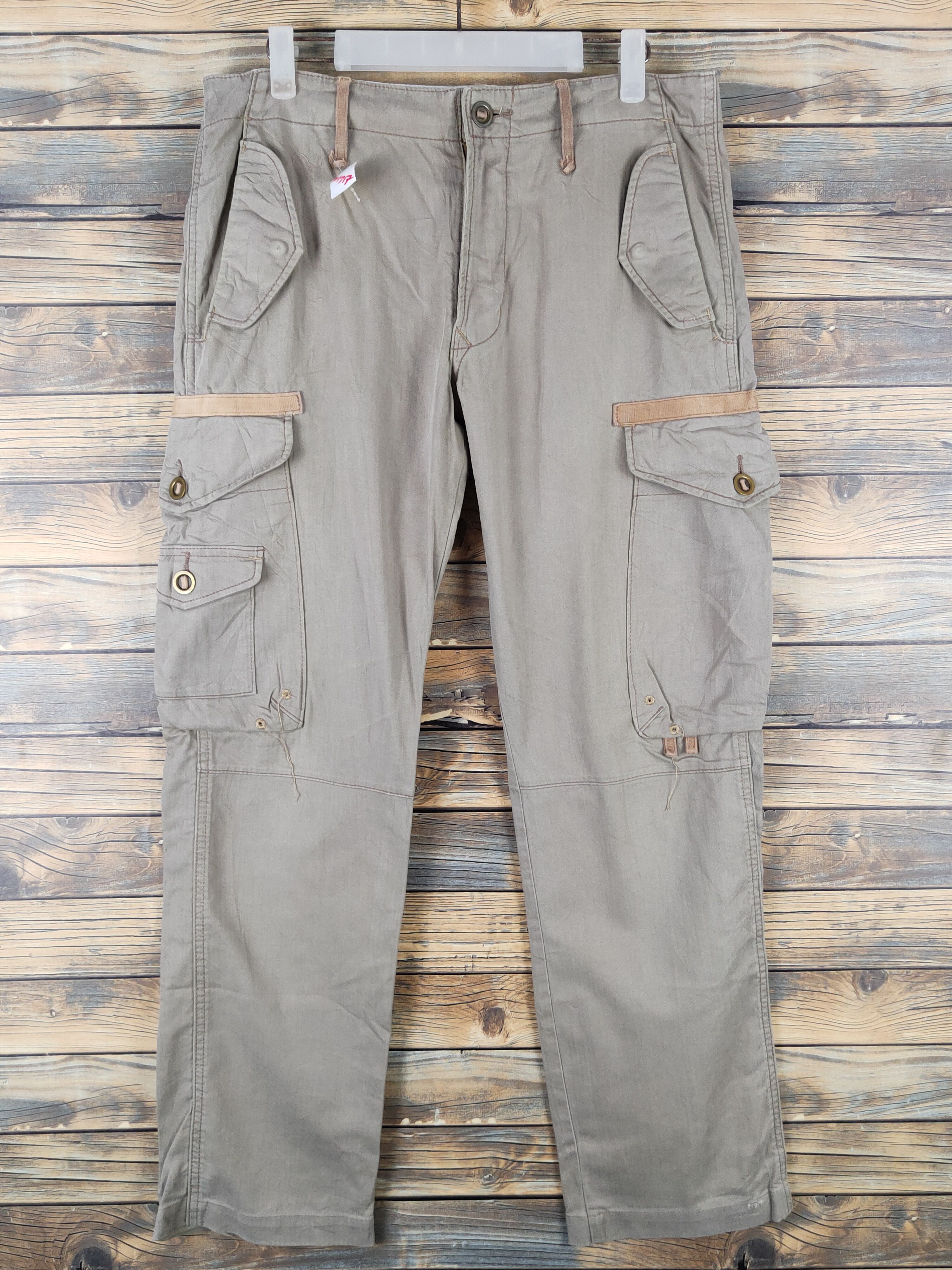 Edwin Edwin Beige Multipocket Tactical Cargo Pants #W1317 Size US 31 - 1 Thumbnail