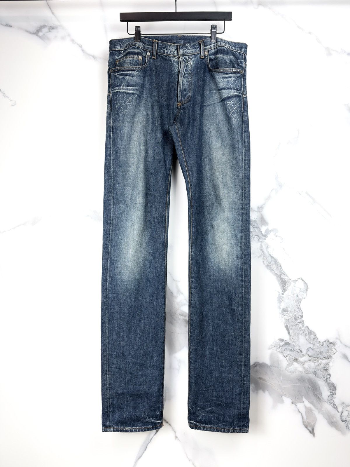 Dior × Hedi Slimane SS07 Dior Homme Spider Web Faded Denim Jeans Hedi Slimane Size US 34 / EU 50 - 1 Thumbnail