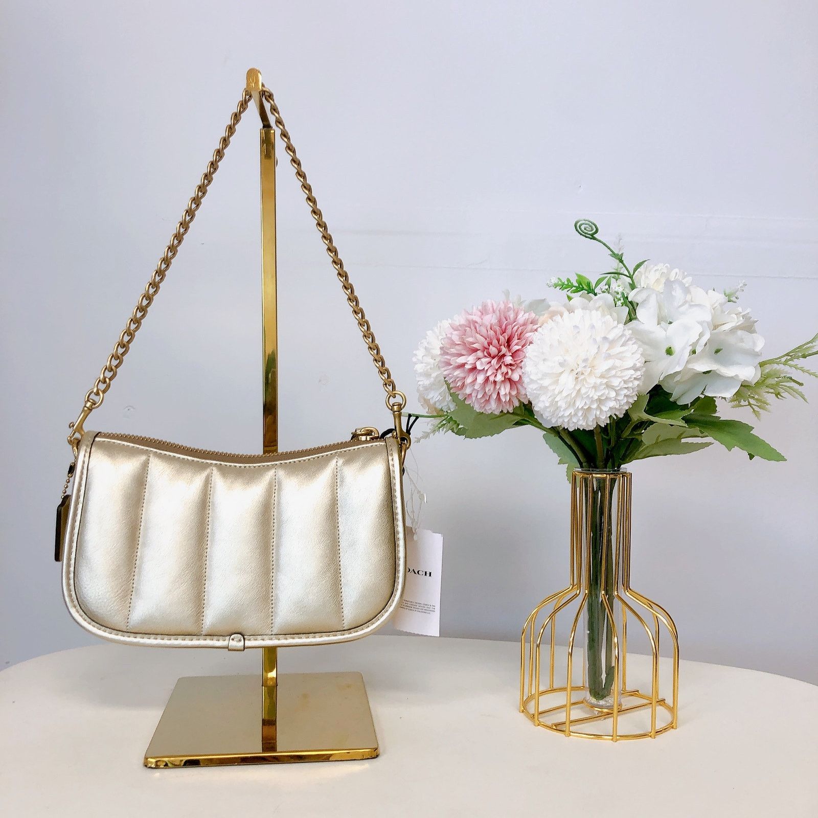 Coach Coach C6746 Swinger 20 With Quilting IN Metallic Soft Gold Size ONE SIZE - 1 Thumbnail