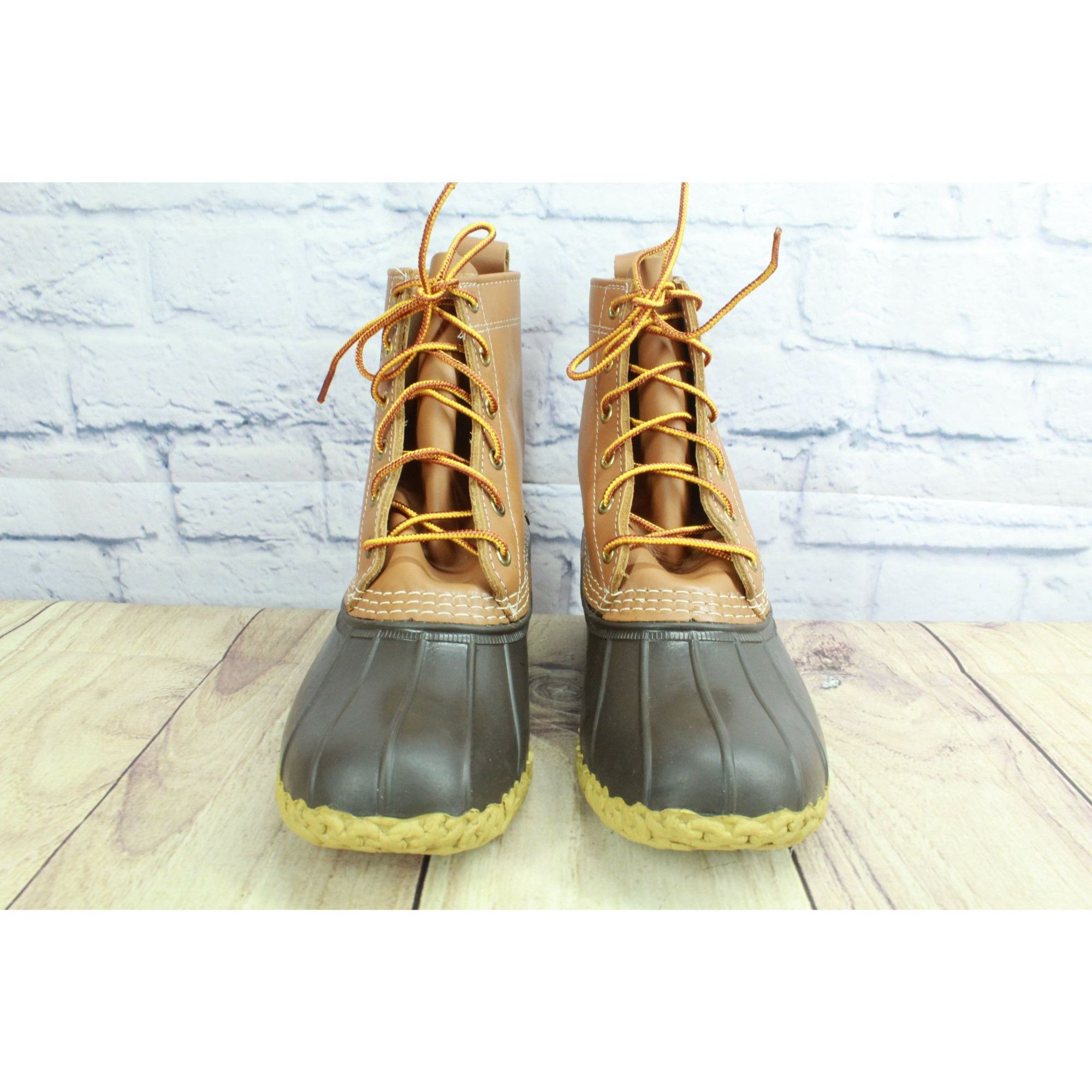 L.L. Bean LL Bean Women's Leather Lace Up Unlined Ankle Duck Boots Size US 8 / IT 38 - 5 Thumbnail