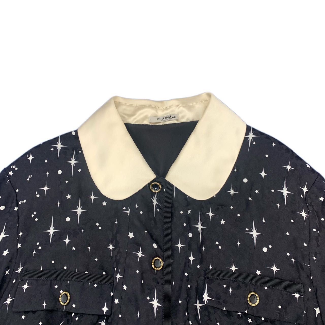 Miu Miu Miu Miu Summer Star Pattern Silk Black Casual Dress K26WX Size M / US 6-8 / IT 42-44 - 5 Thumbnail