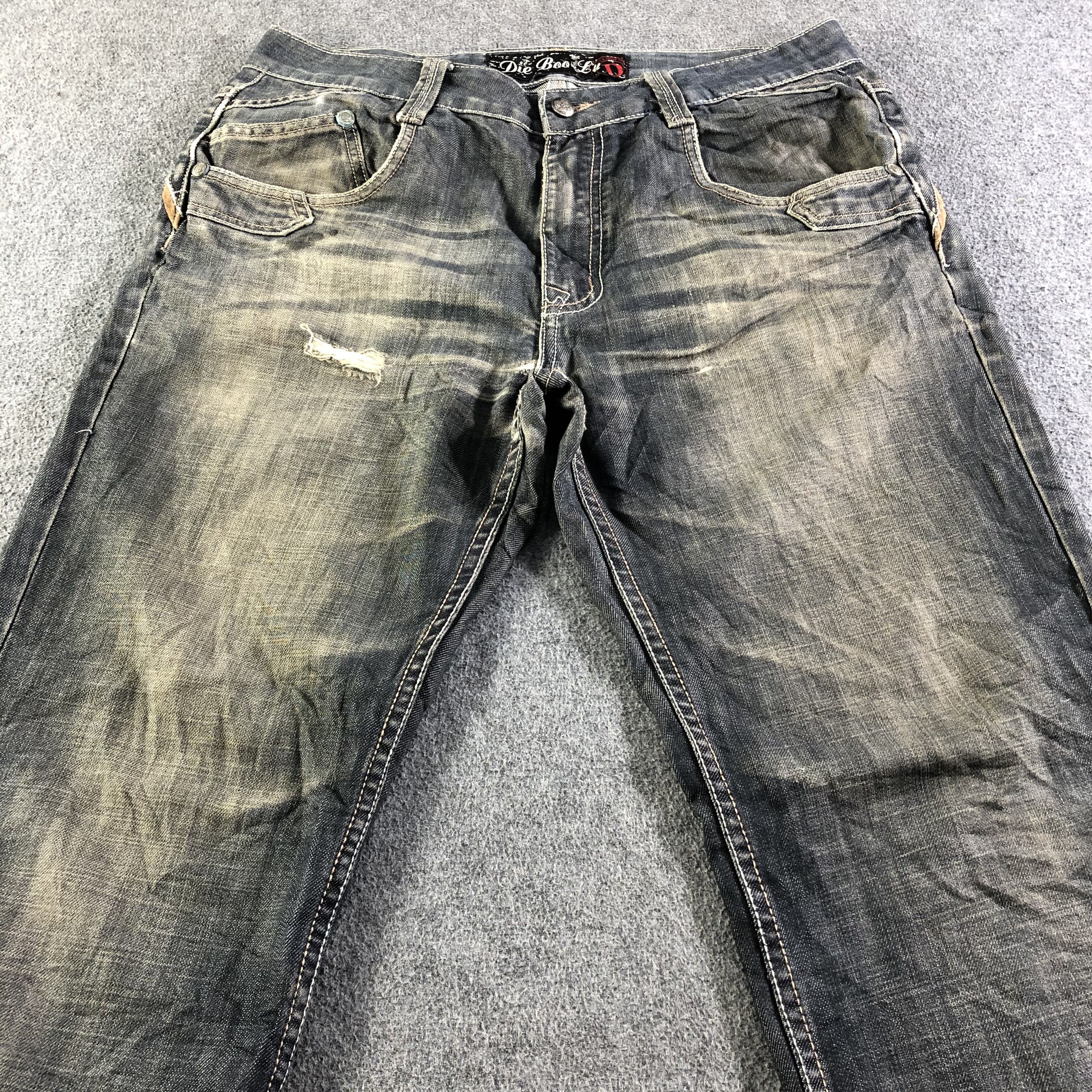 Japanese Brand Vintage Die Boo Lu Jeans-J4544 Size US 34 / EU 50 - 3 Thumbnail
