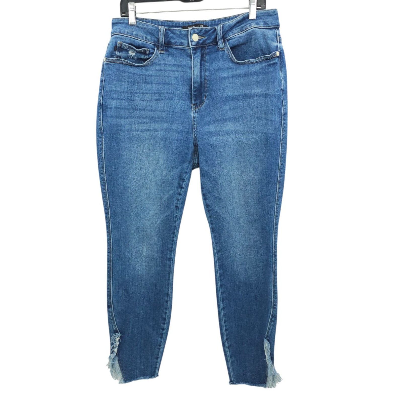 Judy Blue Judy Blue Skinny Jeans 14W High Waist Distressed Frayed Size 31" - 1 Thumbnail