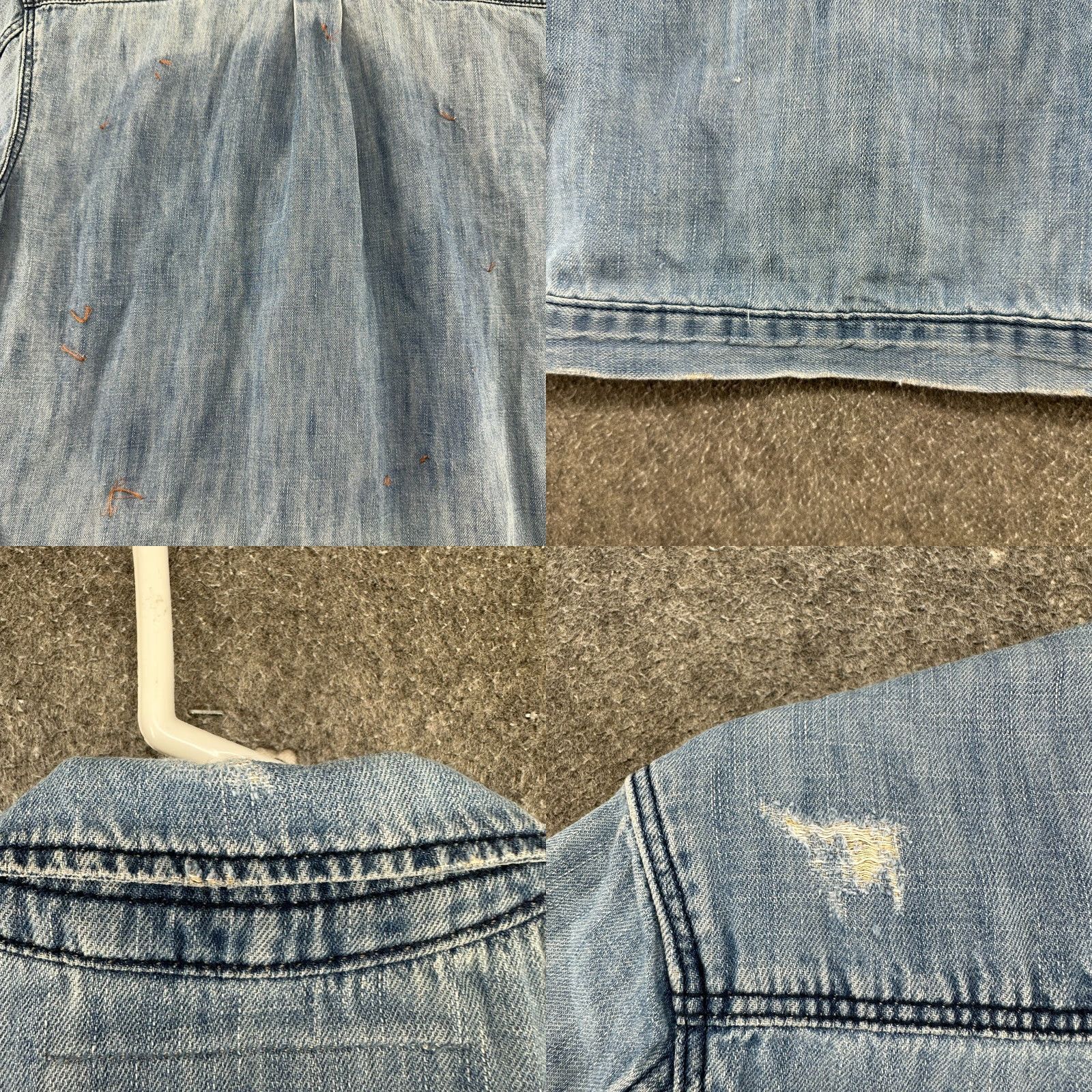 Zara Zara Denim Jacket Mens M Blue Chore Bomber Jacket Zip Medium Wash 90s Distressed Cotton Solid Size US M / EU 48-50 / 2 - 9 Thumbnail