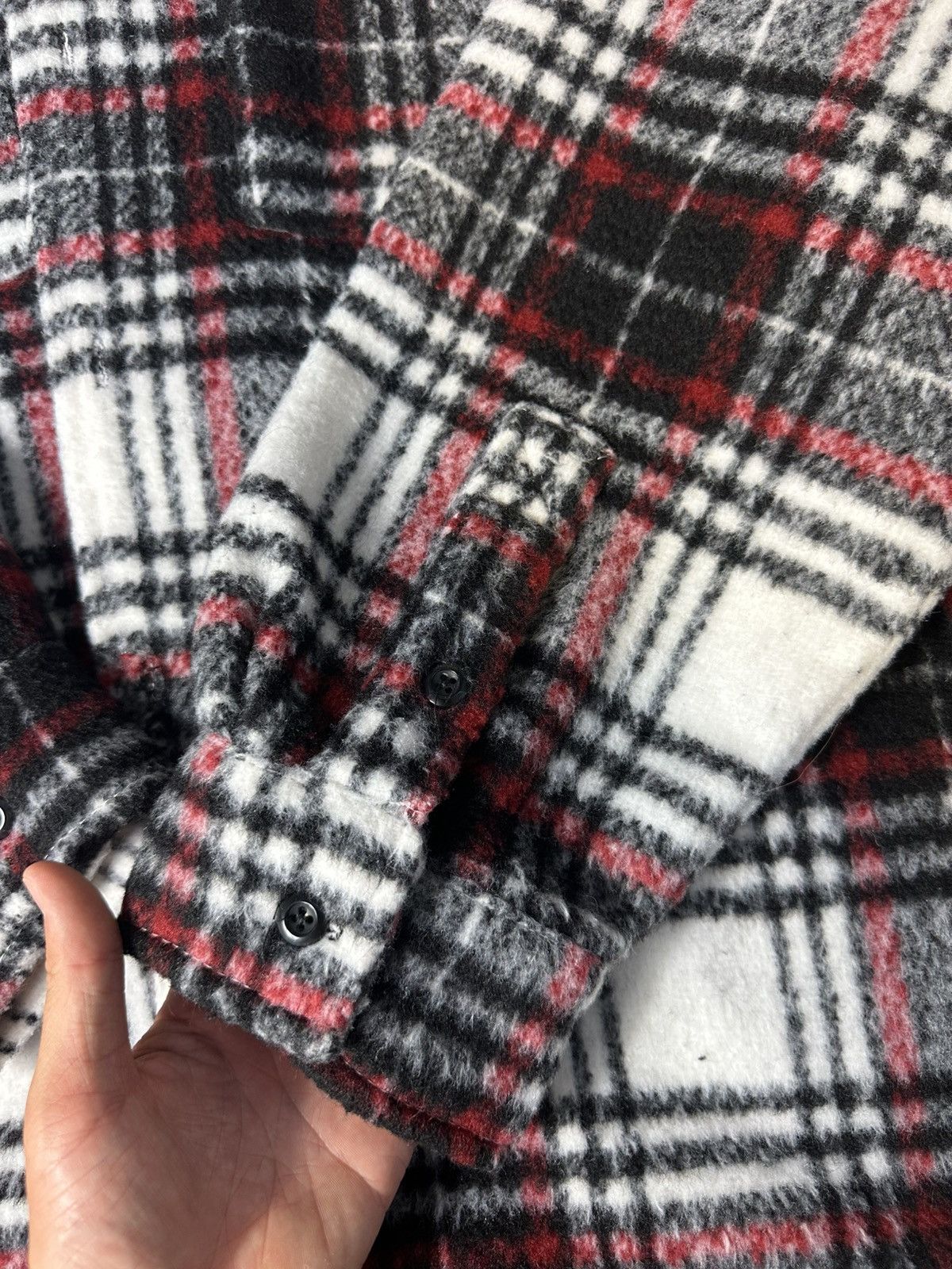 Designer × Vintage Noahven Fleece Plaid Jacket Red Black White Sherpa Style Size US M / EU 48-50 / 2 - 3 Thumbnail