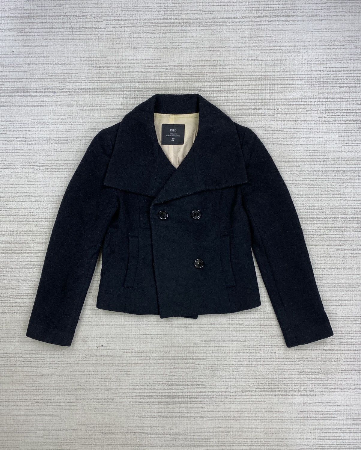 Yohji Yamamoto Vintage Yohji Yamamoto Ined Double Collar Wool Crop Jacket Size M / US 6-8 / IT 42-44 - 1 Thumbnail