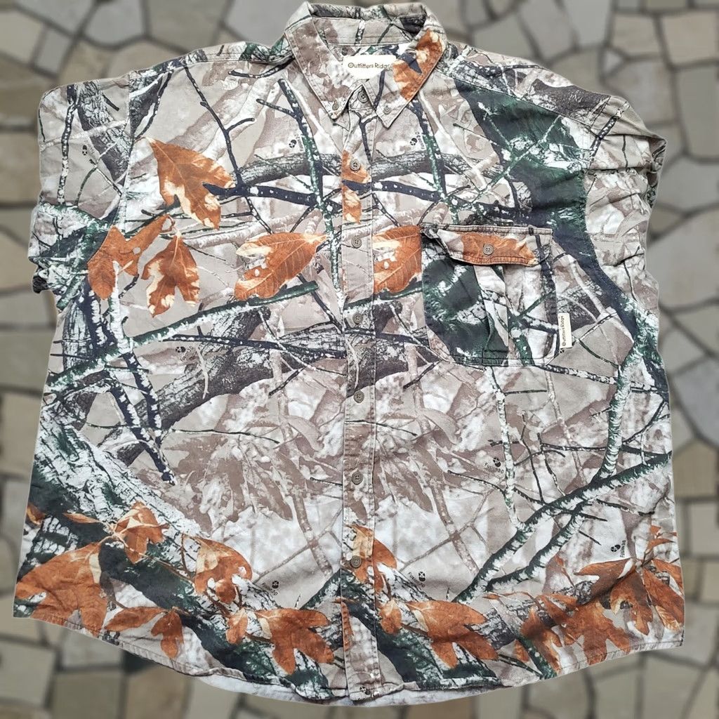 Vintage Outfitters Ridge Button-Up Shirt Mens 2XL Brown Camouflage Twill Cotton Long Sleeve Button-Down Pocketed Shirt Size US XXL / EU 58 / 5 - 1 Thumbnail
