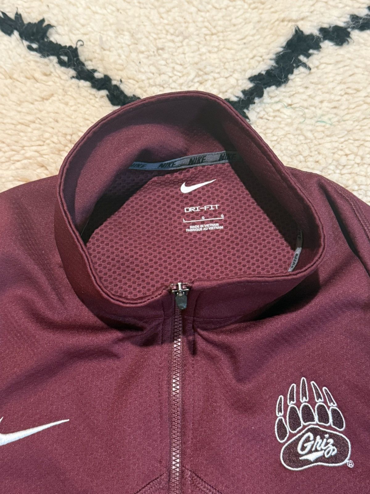 Nike Maroon dri fit 1/4 zip pullover montana grizzlies Size US L / EU 52-54 / 3 - 2 Thumbnail