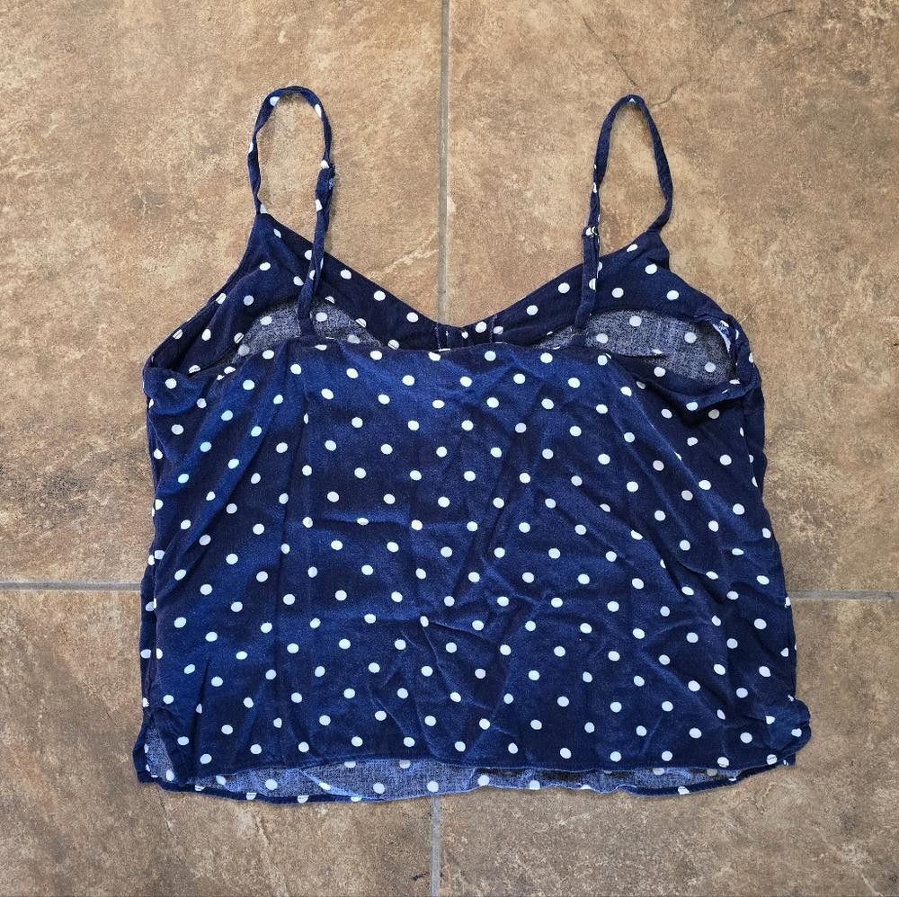 Old Navy Navy White Polka Dot ON Cropped Tank Size M / US 6-8 / IT 42-44 - 2 Thumbnail