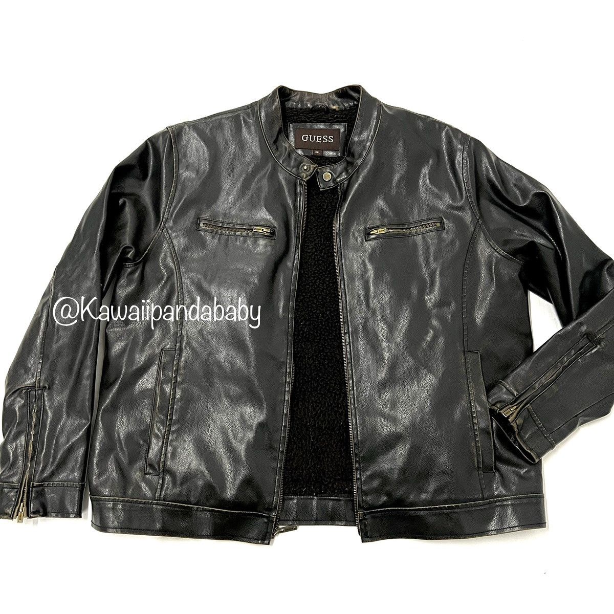 Guess Y2K Vintage Guess Faux Leather Sherpa Lined Jacket Men’s XXL Size US XXL / EU 58 / 5 - 1 Thumbnail