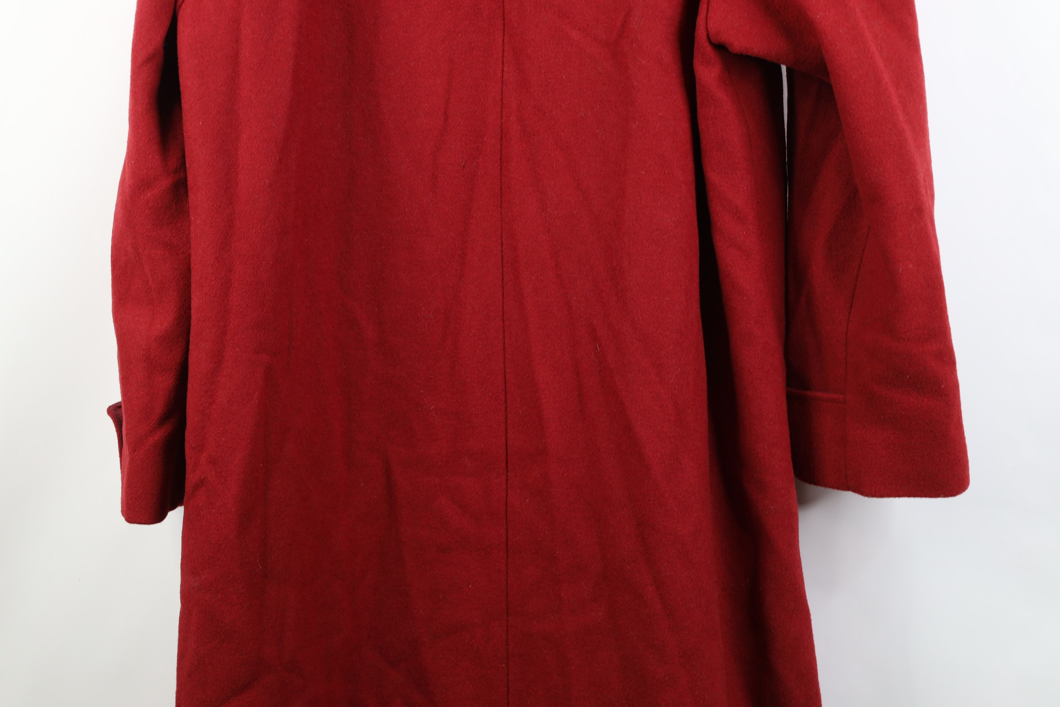 Vintage Vintage 90s Streetwear Wool Full Length Overcoat Jacket Red Size XXL / US 16-18 / IT 52-54 - 14 Thumbnail