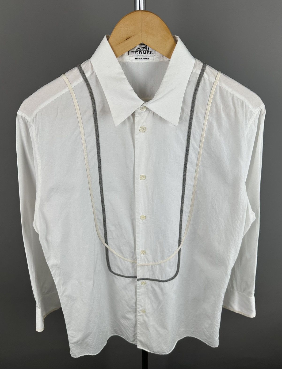 Hermes Hermes - Pipping Lines - Button Down Shirt Size US S / EU 44-46 / 1 - 2 Thumbnail
