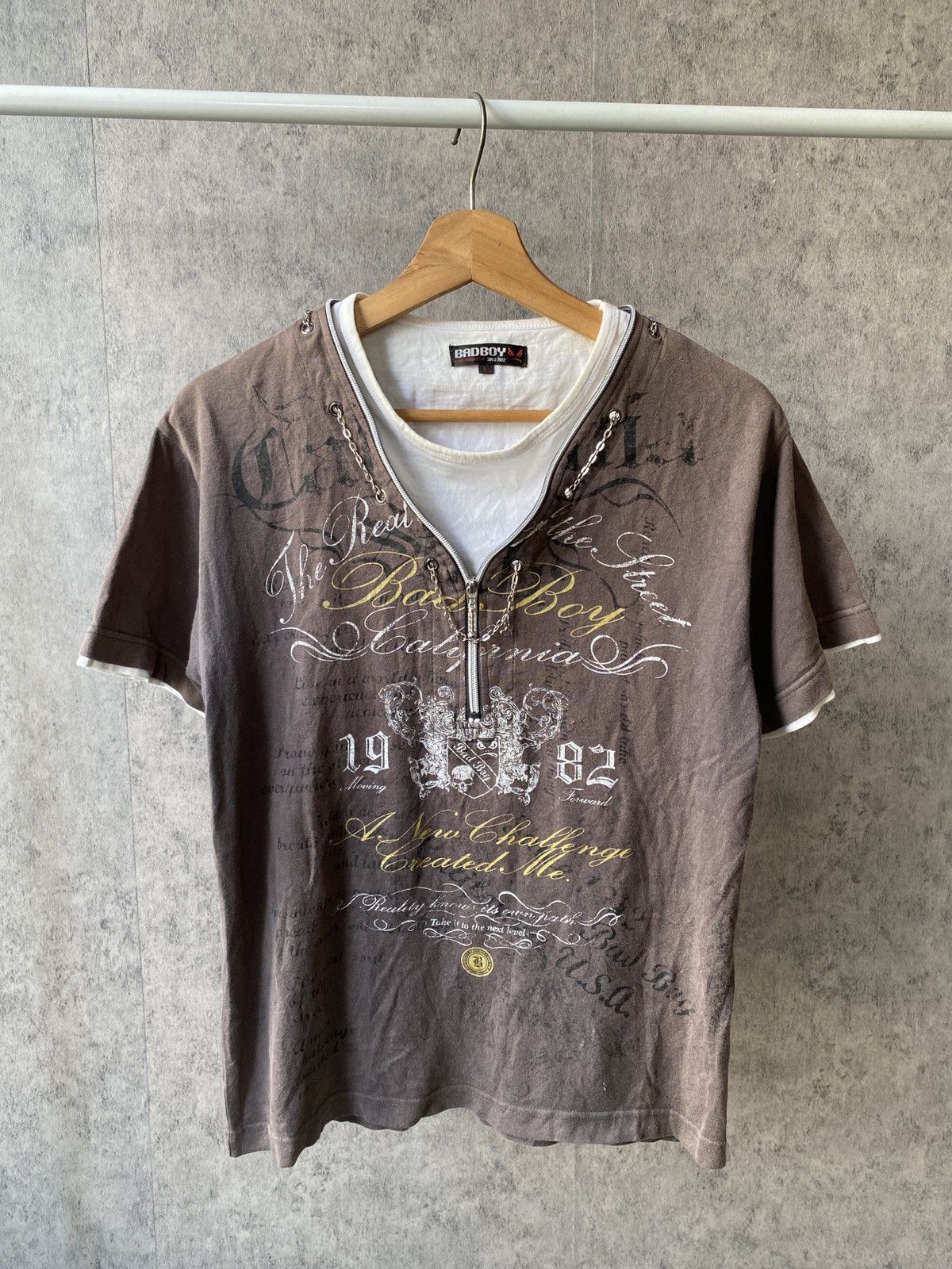 Japanese Brand Badboy Y2k Style Poem Design Sunfaded T Shirt Size US M / EU 48-50 / 2 - 1 Thumbnail