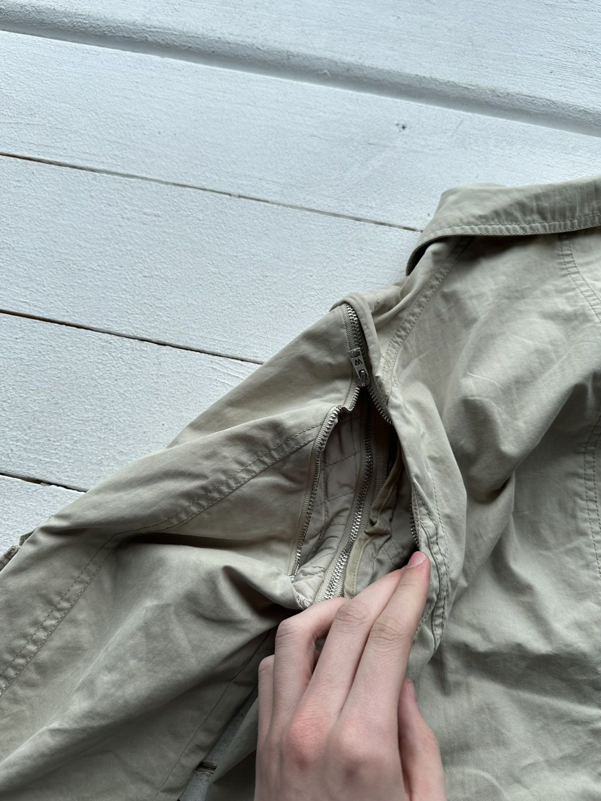 Max Mara × Weekend Max Mara 🚨RARE Max Mara Weekend Jacket beige distress luxury Size M / US 6-8 / IT 42-44 - 12 Thumbnail
