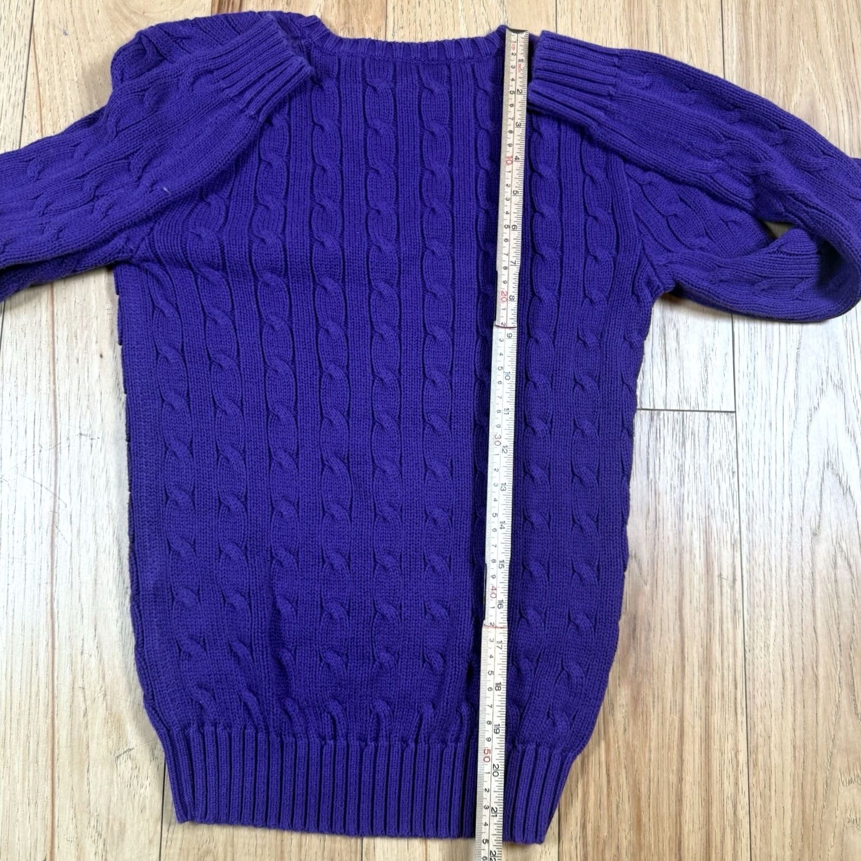 Ralph Lauren VINTAGE Ralph Lauren Polo Sport Cable Knit Sweater Women’s XS Purple V-Neck Sweater Womens XS Purple Cable Knit Sports Pullover Size XS / US 0-2 / IT 36-38 - 7 Thumbnail