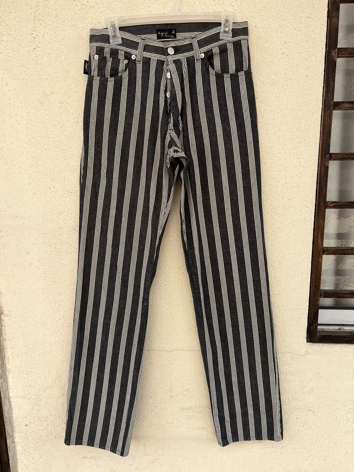 agnes b. Vintage Agnes B. Homme Vertical Border Striped Pant Size US 29 - 6 Thumbnail