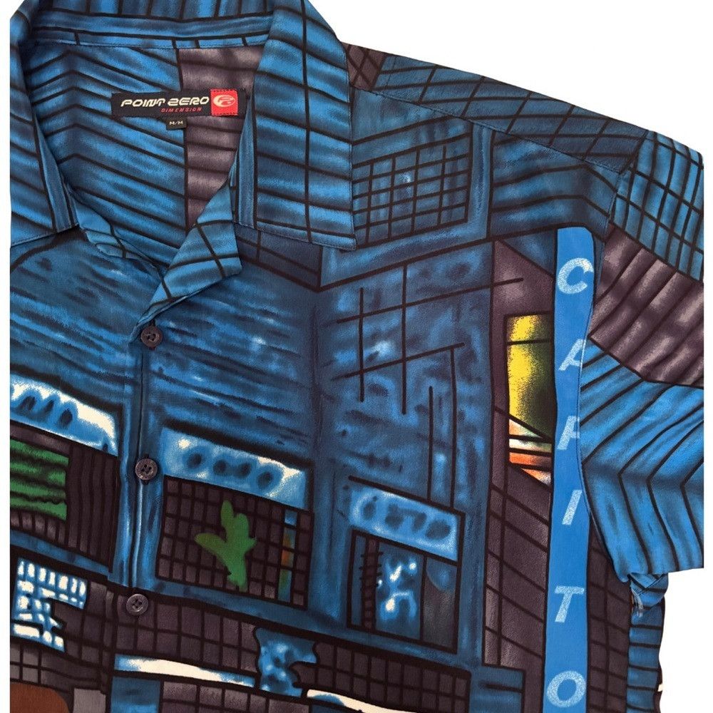 Point Zero Point Zero Y2K Cityscape Graphic Men's Shirt Size US L / EU 52-54 / 3 - 3 Thumbnail
