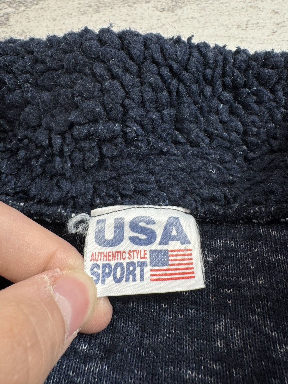 Vintage Sherpa USA Athletic Flag Logo Fleece Snow Sweatshirt Pullover Size US M / EU 48-50 / 2 - 10 Thumbnail