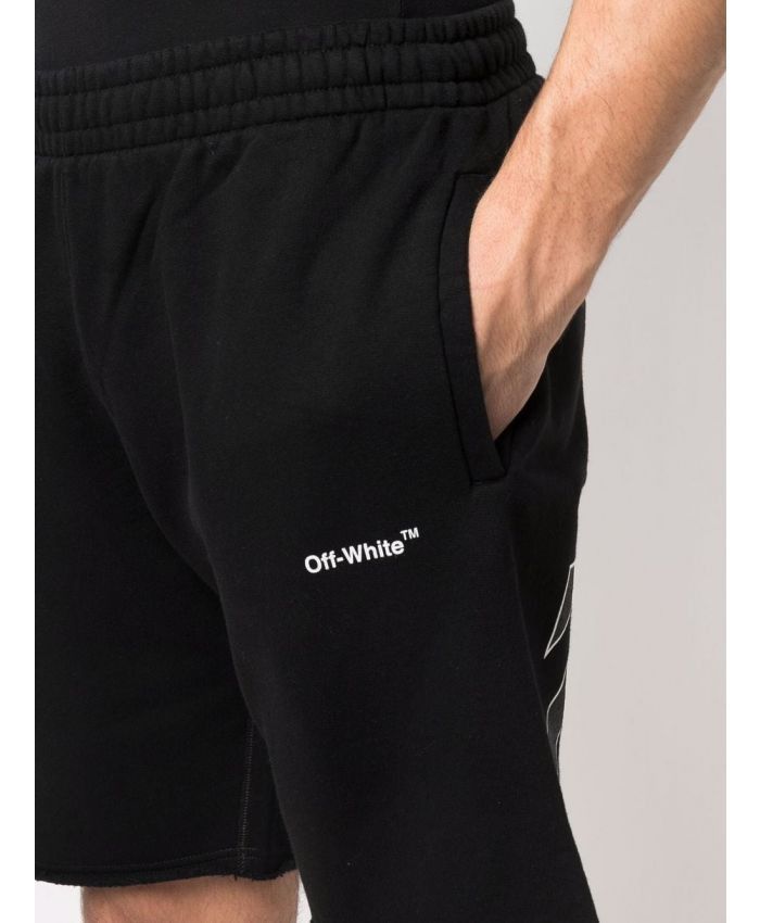 Off-White o1gr1nt0425 Caravag Diag Sweat Short in Black Size US 34 / EU 50 - 5 Thumbnail