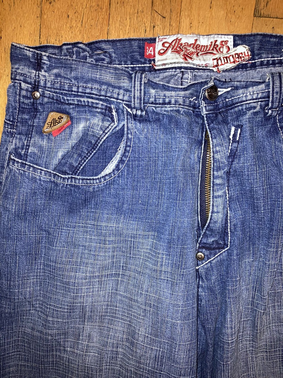 Akademiks × Vintage VTG Y2K AKADEMIKS Baggy denim jeans 34x30 Size US 34 / EU 50 - 2 Thumbnail