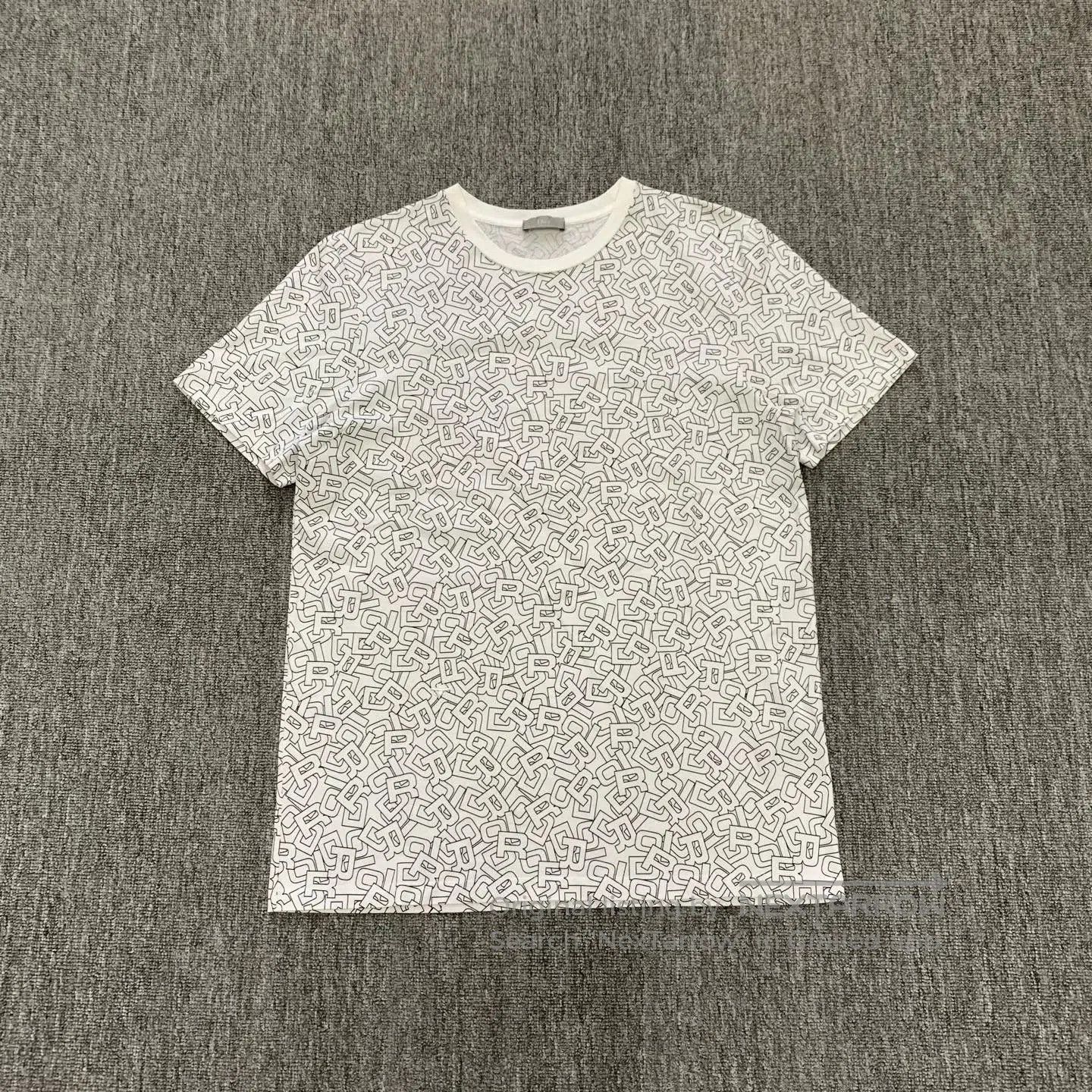 Dior White Short-Sleeve Patterned T-Shirt. Size US L / EU 52-54 / 3 - 1 Thumbnail